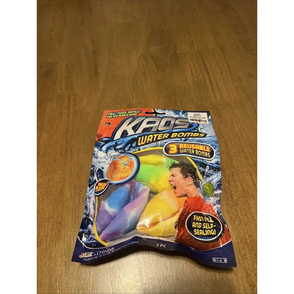 Set Of 2 - Reusable Water Bombs 3-Pack Kaos, by Ja-Ru NEW